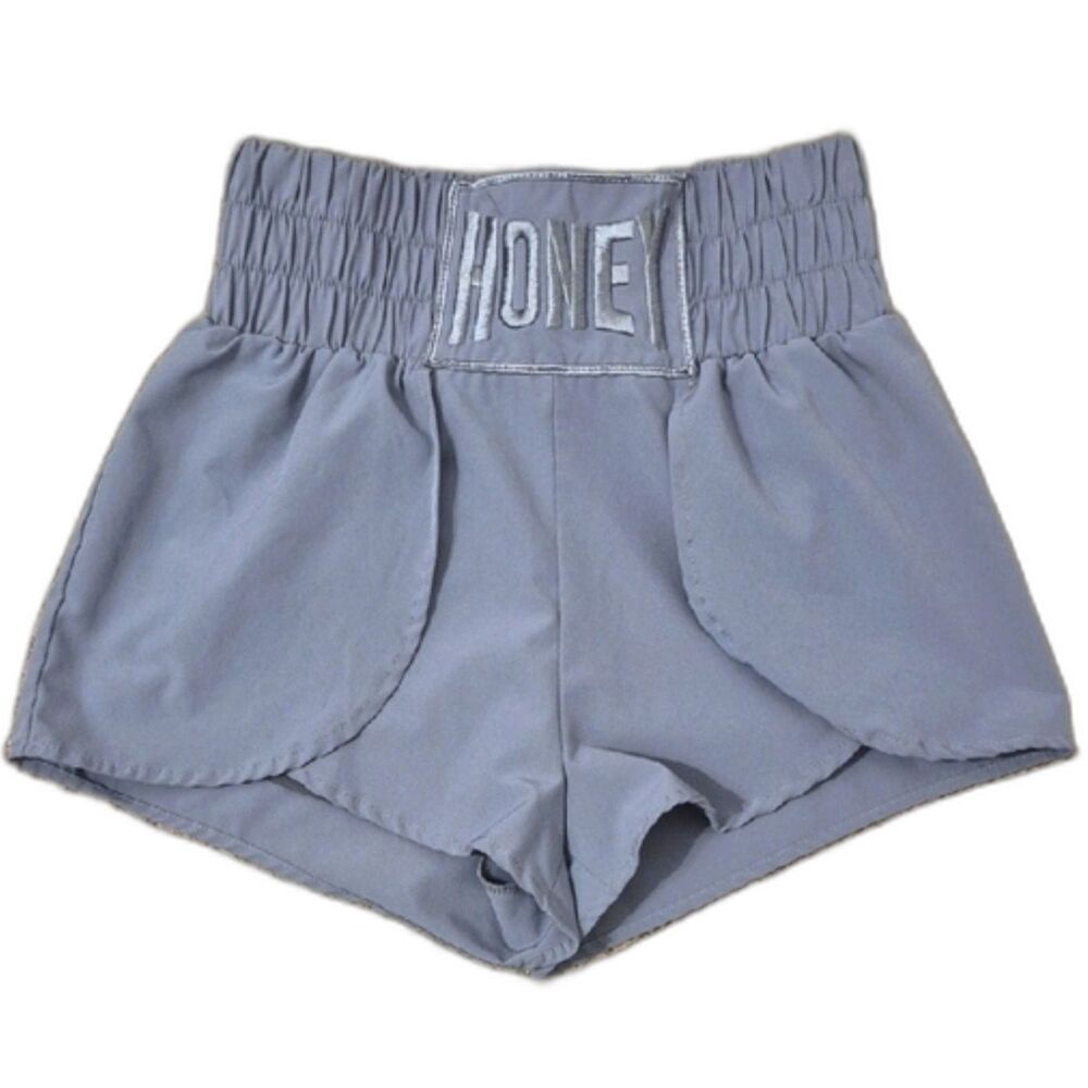 Athletic Shorts by MII Nine M Slate Gray Running Gym Hot Shorts Honey Spellout